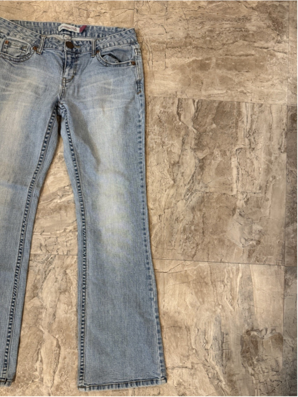 Aeropostale Y2K Hailey Skinny Flare JR 7/8 W30 Low Rise Bootcut Jeans Light Wash